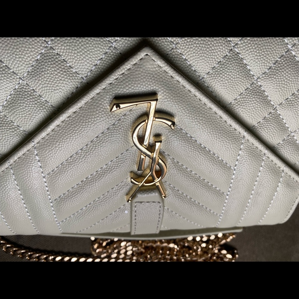 YSL CLASSIC MONOGRAM FLAP FRONT WALLET